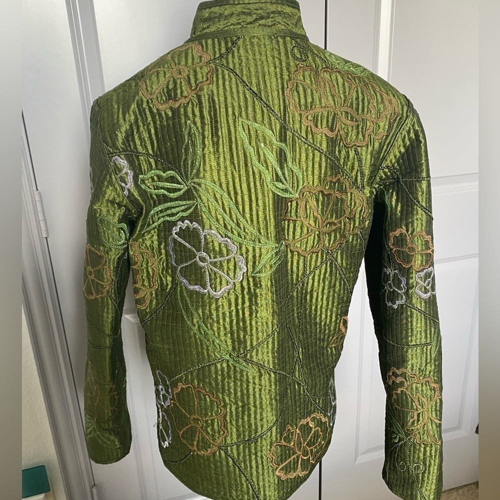 Rare reversible quilted embroidered jacket size M fall colors elegance/classic - Picture 9 of 12